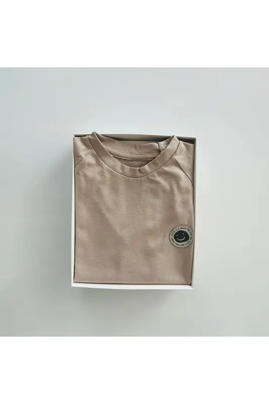 Girl & Boy Basic T-Shirt Kuki04-beige - 5