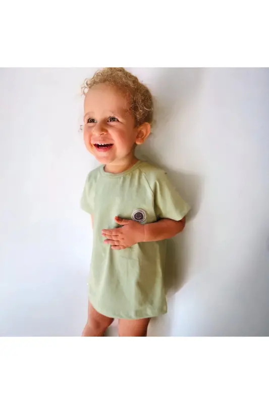 Girl & Boy Basic T-Shirt Kuki04-khaki - 2