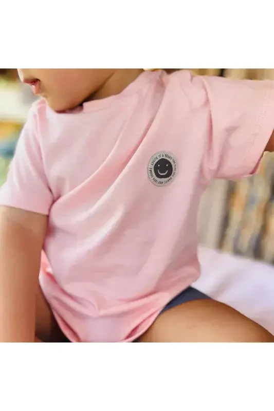Girl & Boy Basic T-shirt Kuki04-pink - Modazone