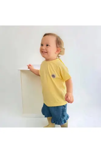 Girl & Boy Basic T-Shirt Kuki04-yellow - 2
