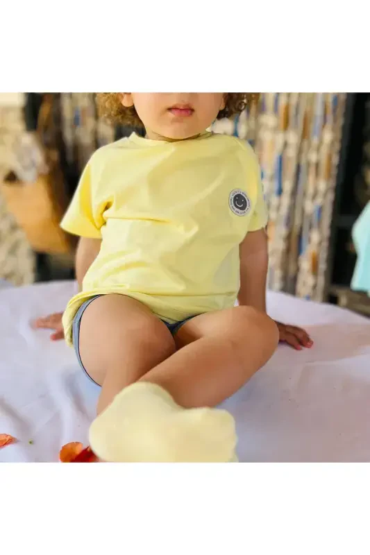 Girl & Boy Basic T-Shirt Kuki04-yellow - 2