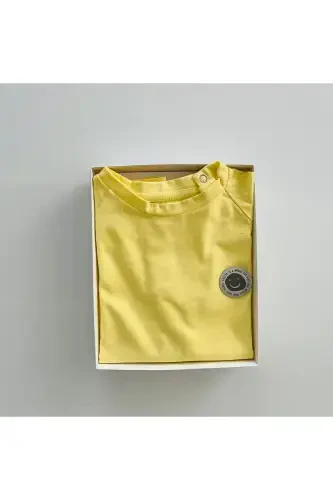 Girl & Boy Basic T-Shirt Kuki04-yellow - 4