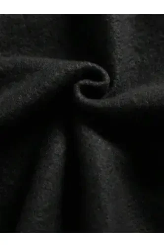 Girl-Boy Kids Black Fleece Goose-Bumps Geese Printed Zippered Cardigan-GooseBLACK - 3