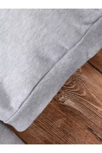 Girl-Boy Kids Grey Cardigan with Zipper and Fleece-GREY - 6