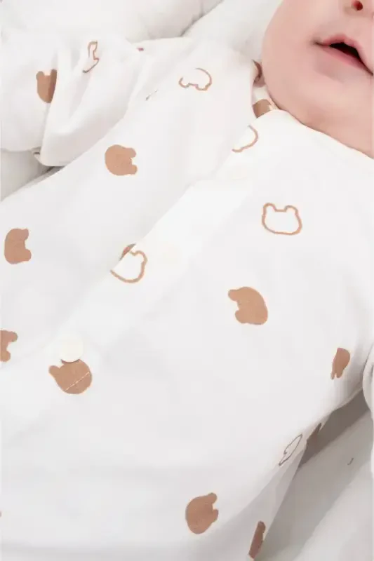 Girl Boy Printed Baby Children's Jumpsuit Seasonal Long Sleeve Elastic Jumpsuit-Little Bear - 4