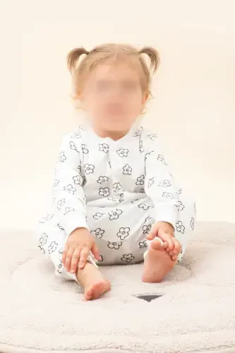 Girl Boy Printed Baby Kids Jumpsuit Seasonal Long Sleeve Elastic Jumpsuit-Floral 2 - 4