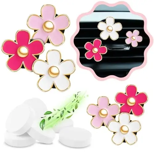 Girl Car Accessories, Air Freshener Car, Pink Car Decor for Teens, Women, Cute Car Vent Clips Stuff, Car Decorations Interior Aesthetic - 8