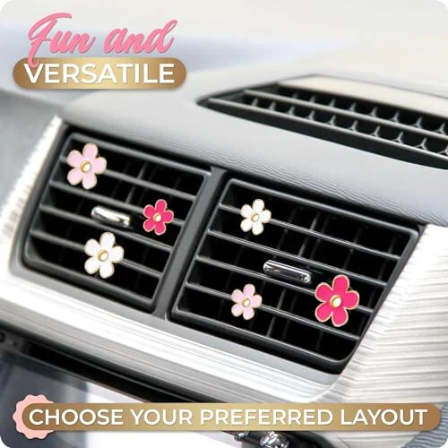 Girl Car Accessories, Air Freshener Car, Pink Car Decor for Teens, Women, Cute Car Vent Clips Stuff, Car Decorations Interior Aesthetic - 4