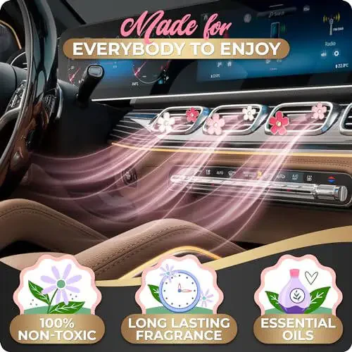 Girl Car Accessories, Air Freshener Car, Pink Car Decor for Teens, Women, Cute Car Vent Clips Stuff, Car Decorations Interior Aesthetic - 6