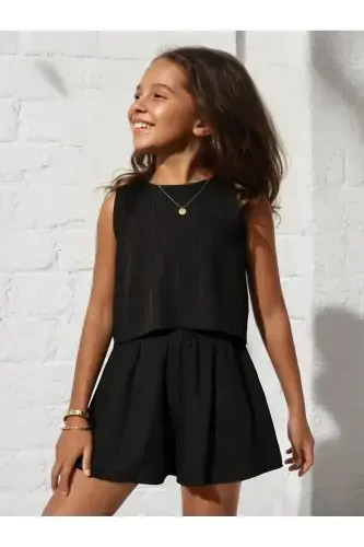 Girl Child Black Bürümcük Fabric Set-Blackhh11 - 3