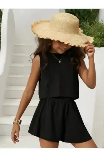 Girl Child Black Bürümcük Fabric Set-Blackhh11 - 4