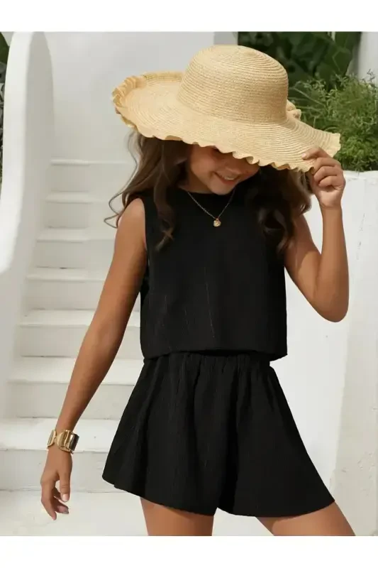 Girl Child Black Bürümcük Fabric Set-Blackhh11 - 4