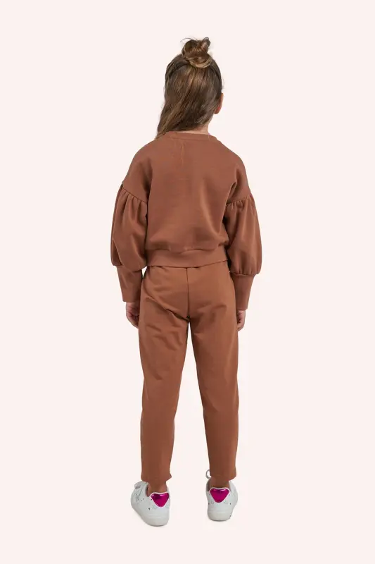 Girl Child Embroidered Camel Sweatshirt - 2