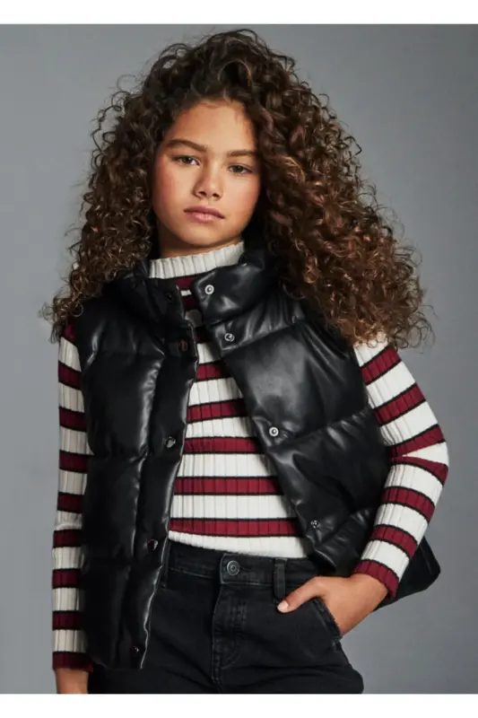 Girl Child Padded Vest_mnvs7316-black - MAYORAL