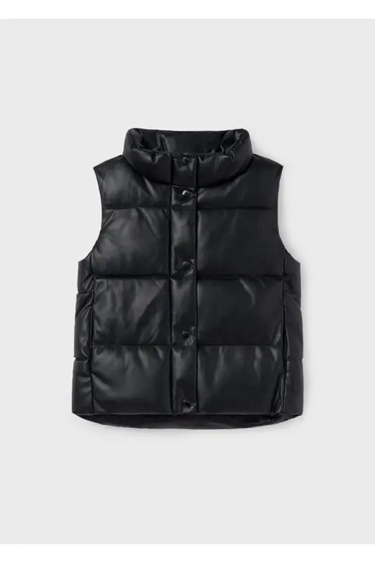 Girl Child Padded Vest_mnvs7316-black - 2