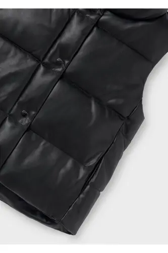 Girl Child Padded Vest_mnvs7316-black - 3