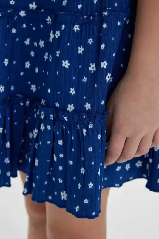 Girl Child Patterned Crumpled Skirt B4460A824SM-Blue - 5