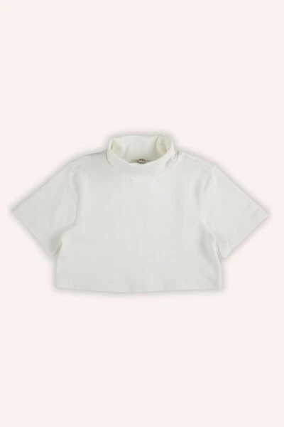 Girl Child Print Detailed Gray-Melange Sweatshirt - 6