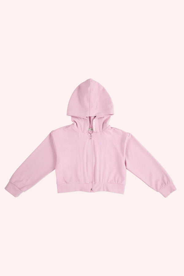 Girl Child Print Detailed Pink Sweatshirt - 3