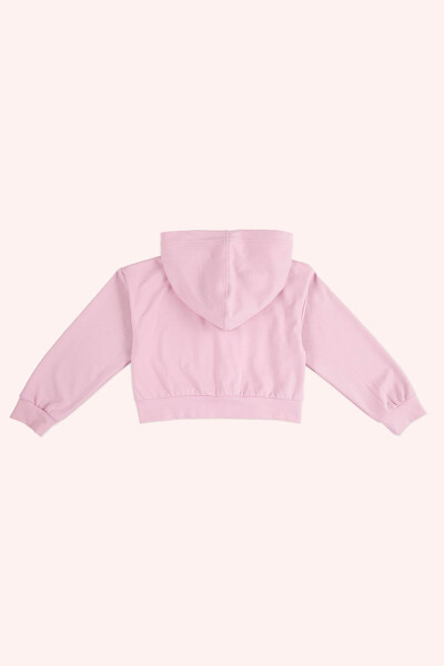 Girl Child Print Detailed Pink Sweatshirt - 4