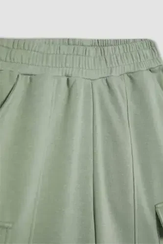 Girl Kids Wide Leg Loose Cargo Sweatpants B6402a824sp-Green - 8