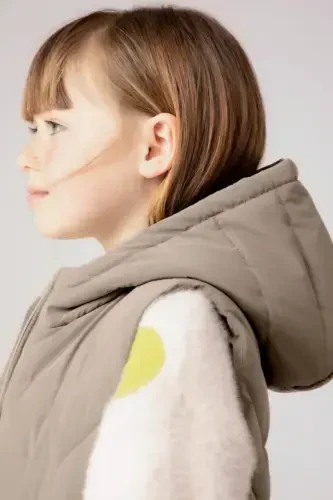 Girl Padded Vest - Beige-Beige - MAYORAL (1)