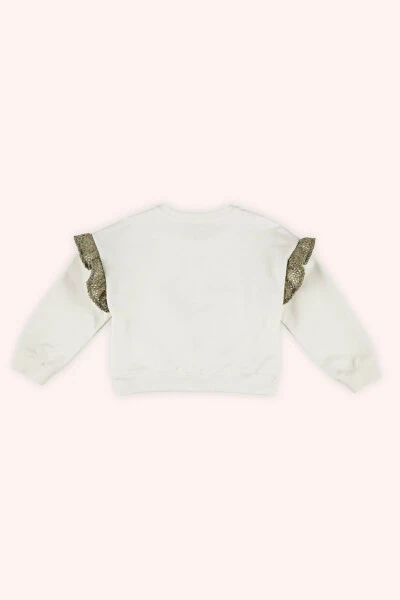 Girl Print White Sweatshirt - 4