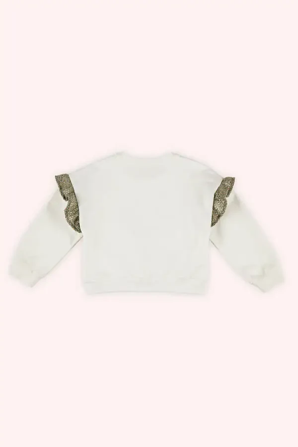 Girl Print White Sweatshirt - 4