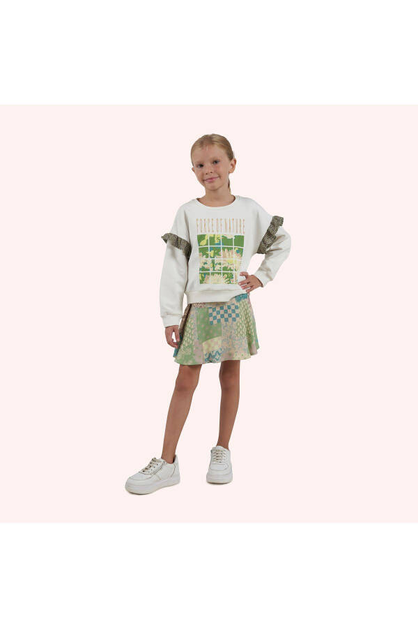 Girl Print White Sweatshirt - 1
