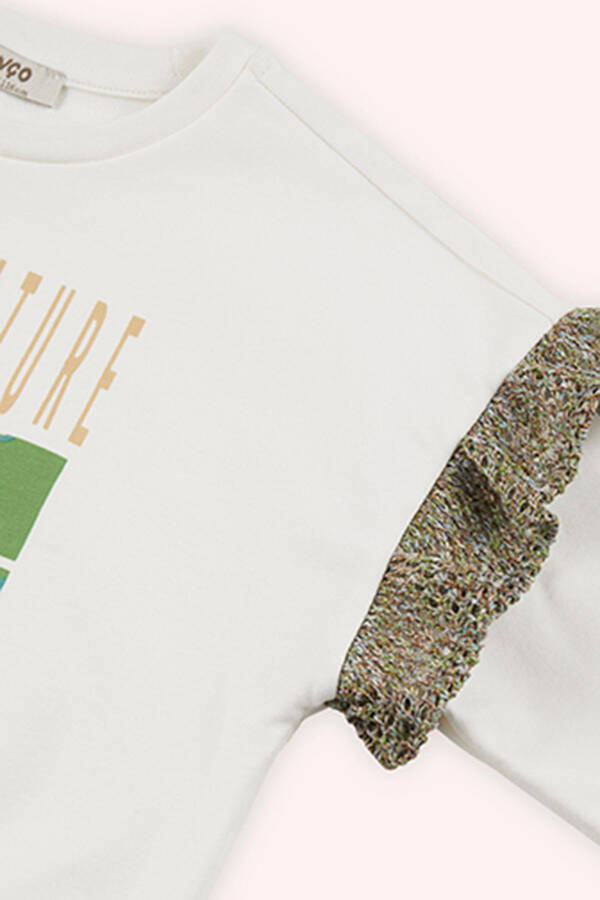 Girl Print White Sweatshirt - 5