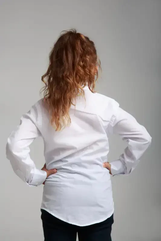 Girl White School Shirt-White - 5