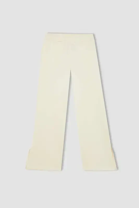 Girl Wide Leg Slit Hem Pants C0310A824SM-Ecru - 7