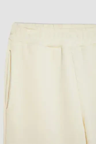 Girl Wide Leg Slit Hem Pants C0310A824SM-Ecru - 8