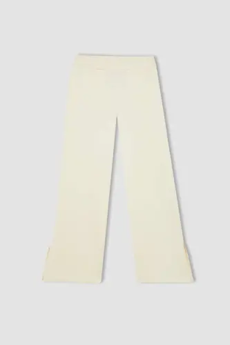 Girl Wide Leg Slit Hem Pants C0310A824SM-Ecru - 7