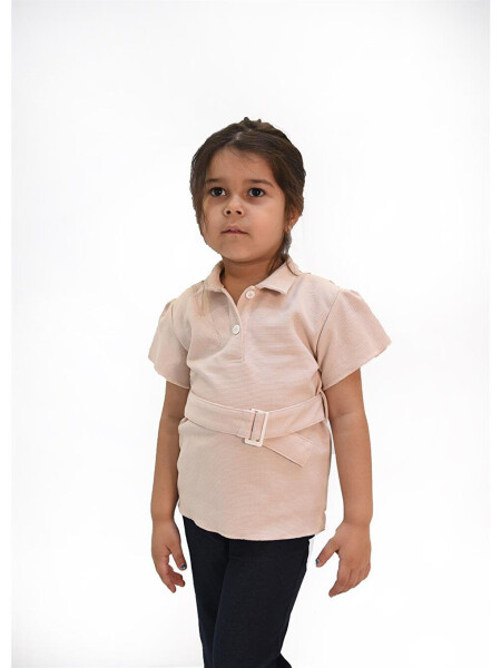 Girls' 100% Cotton Waffle Waistband Blouse - 1