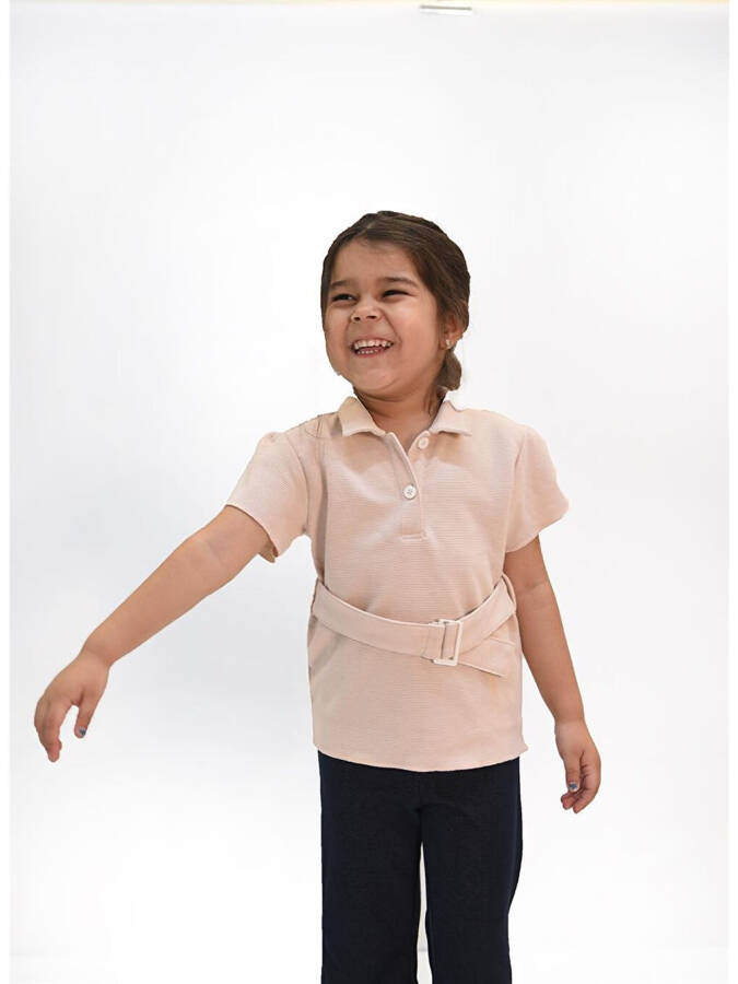 Girls' 100% Cotton Waffle Waistband Blouse - 2