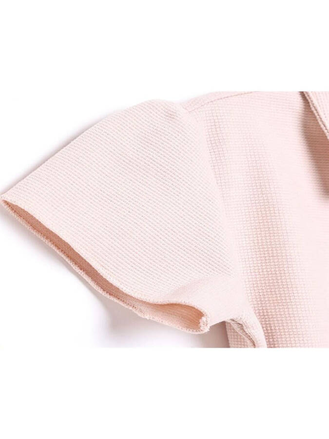 Girls' 100% Cotton Waffle Waistband Blouse - 3