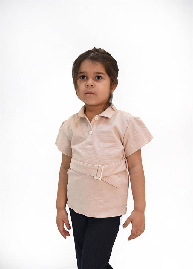 Girls' 100% Cotton Waffle Waistband Blouse - 5