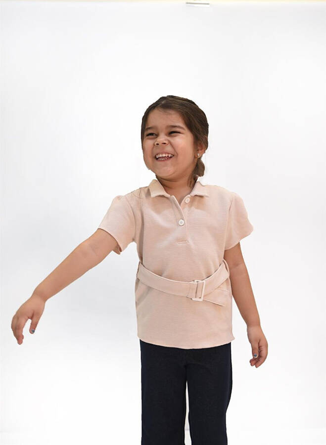 Girls' 100% Cotton Waffle Waistband Blouse - 6