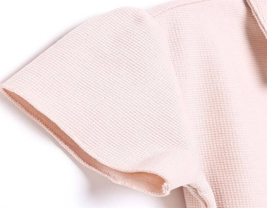 Girls' 100% Cotton Waffle Waistband Blouse - 7