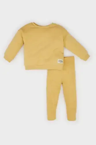 Girls' 2-Piece Set, Bicycle Neck Knit Sweatshirt, Elastic Waist Leggings E2216a524wn - 1