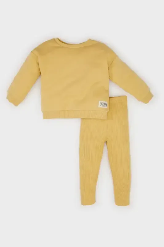 Girls' 2-Piece Set, Bicycle Neck Knit Sweatshirt, Elastic Waist Leggings E2216a524wn - 1