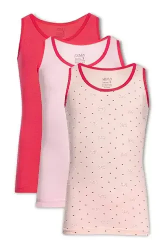 Girls' 3-Pack Thick Strap Stretch Vests Colorful - 1