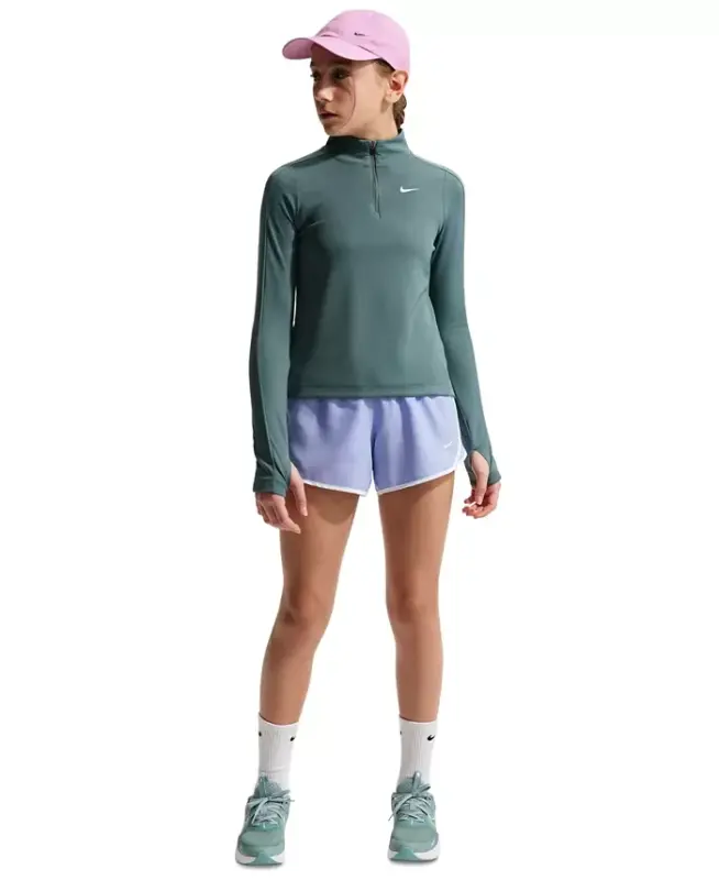 Girls' 7-16 Dri-Fit Tempo Running Shorts - Light Thistle/White - 2