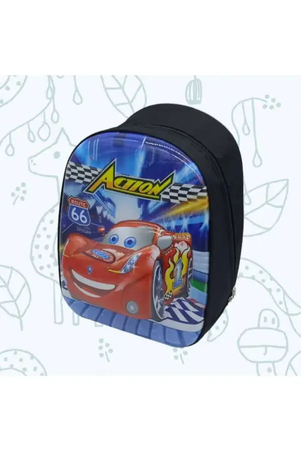 Girls and Boys Kindergarten 5D Embossed Lightning McQueen Printed 3-6 Years Old School Backpack - 6