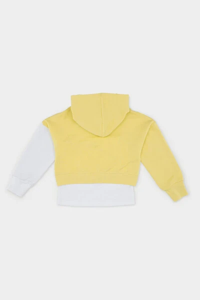 Girl's Asymmetrical Yellow Sweatshirt - 5