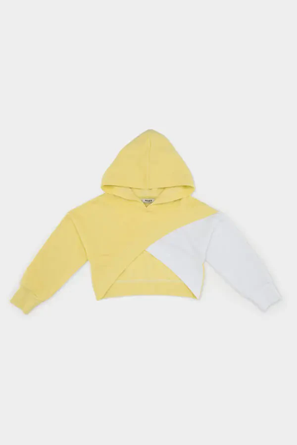 Girl's Asymmetrical Yellow Sweatshirt - 6