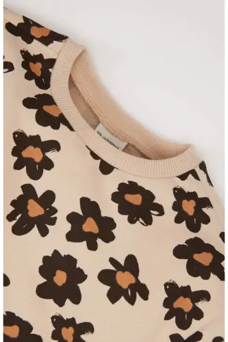 Girls Baby 2-Piece Set Floral Bicycle Neck Sweatshirt Elastic Waist Bottom E0203a525sp - 3