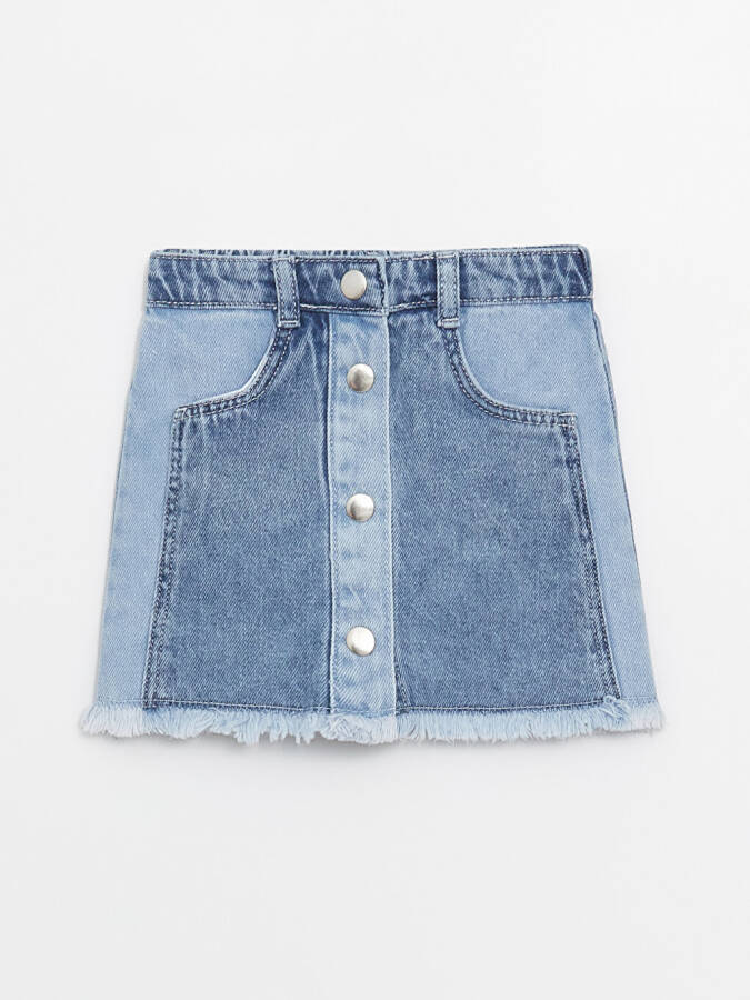 Girls' Baby Denim Skirt with Elastic Waistband - 3