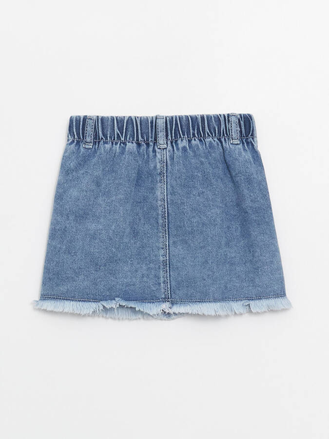 Girls' Baby Denim Skirt with Elastic Waistband - 4